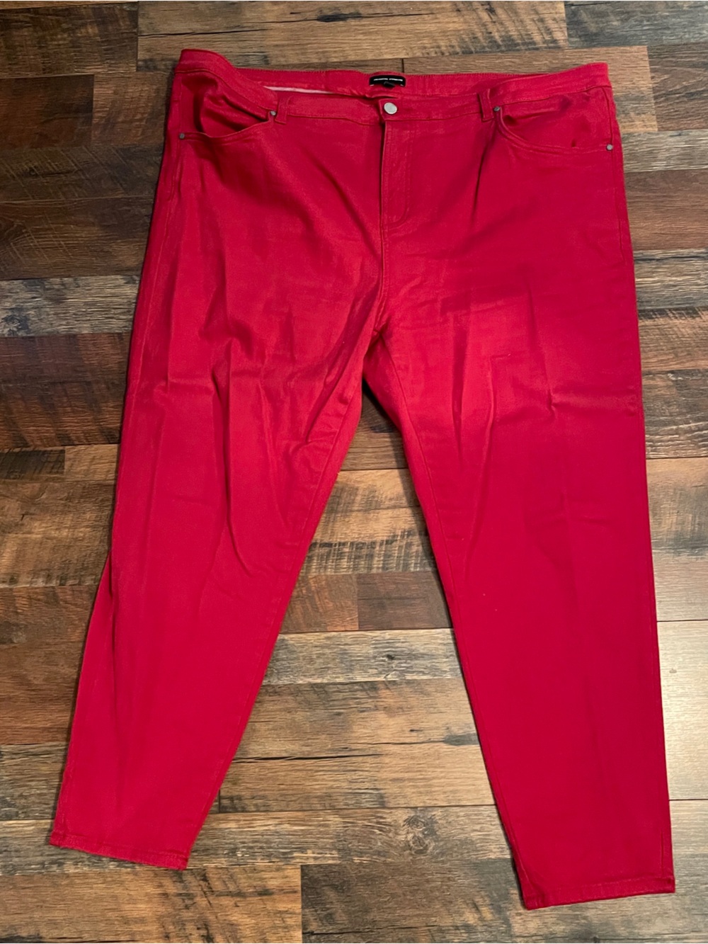Universal Standard Seine Red Stretch denim jeans worn twice 27” inseam